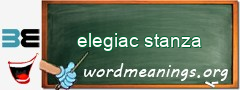 WordMeaning blackboard for elegiac stanza